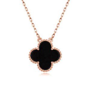 925 Silver Four Leaf Clover Necklace - Gold